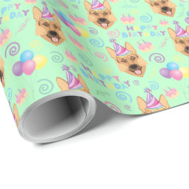 Papel De Regalo German Shepherd Birthday Gift Wrapping Paper