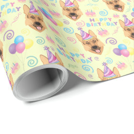 Papel De Regalo German Shepherd Birthday Gift Wrapping Paper