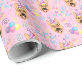 Papel De Regalo German Shepherd Birthday Gift Wrapping Paper