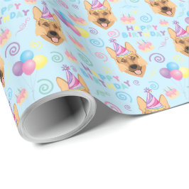 Papel De Regalo German Shepherd Birthday Gift Wrapping Paper