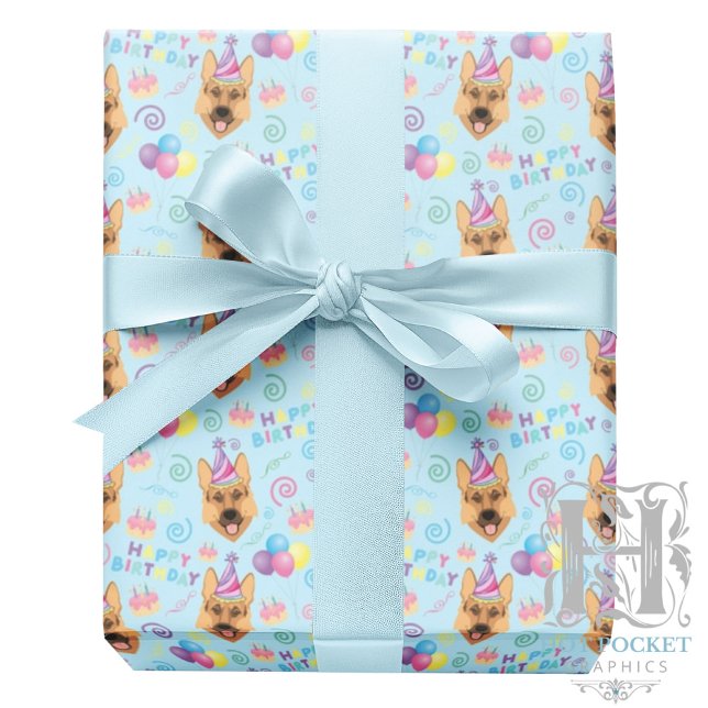 Papel De Regalo German Shepherd Wrapping Paper in Blue  (Subido por el creador)