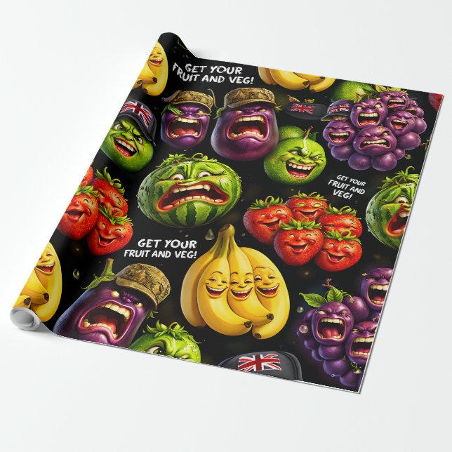 Papel De Regalo Get your fruit and veg premium wrapping paper make (Desenrollado)