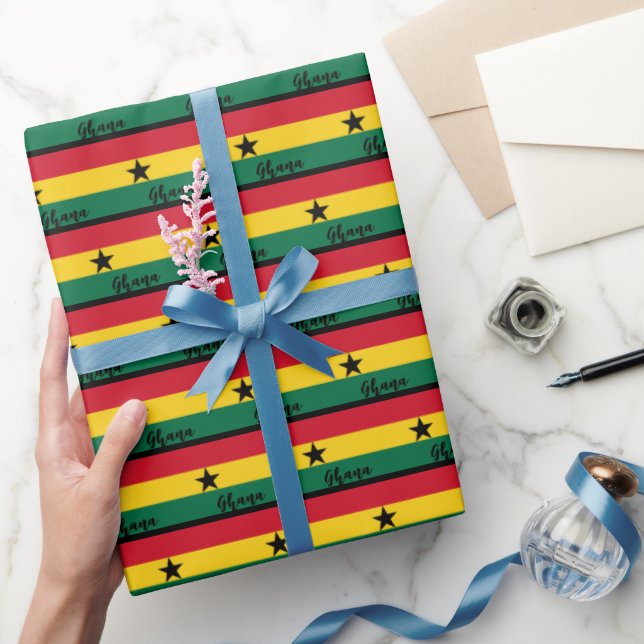 Papel De Regalo Ghana envuelto papel, bandera ghanesa patriota (Regalar)