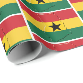 Papel De Regalo GHANA | Estrella negra | Bandera de GHANA
