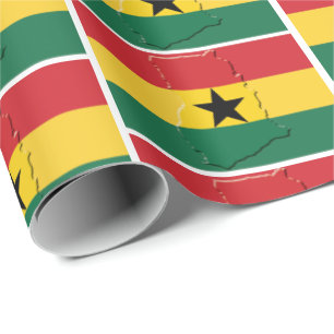 Papel De Regalo GHANA   Estrella negra   Bandera de GHANA