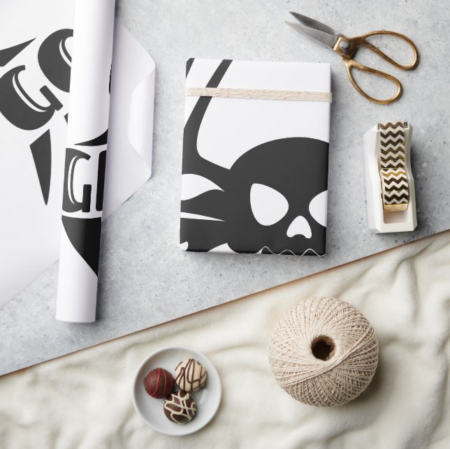 Papel De Regalo Ghost Go Spooky Season (Artesanía)