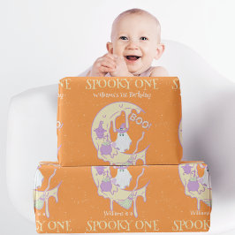 Papel De Regalo Ghost Moon Boo Habló Un Primer Cumpleaños De Hallo