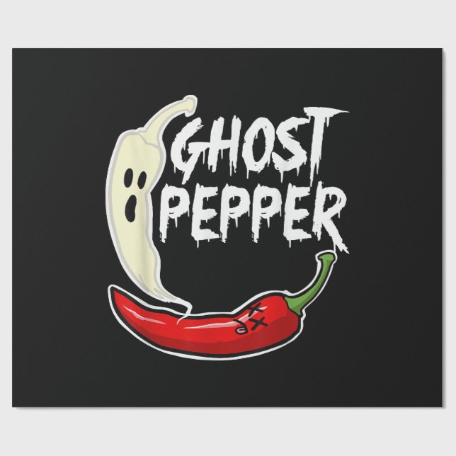Papel De Regalo Ghost Pepper Funny Spicny Hot Halloween Ghost Pepp (Superficie plana)