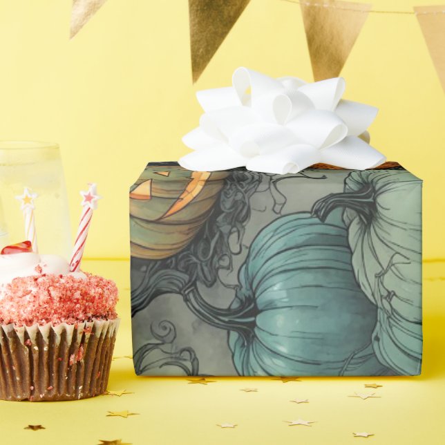 Papel De Regalo Ghostly Gourd Garden Pattern (Fiesta de cumpleaños )