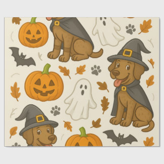 Papel De Regalo Ghostly Puppy Halloween