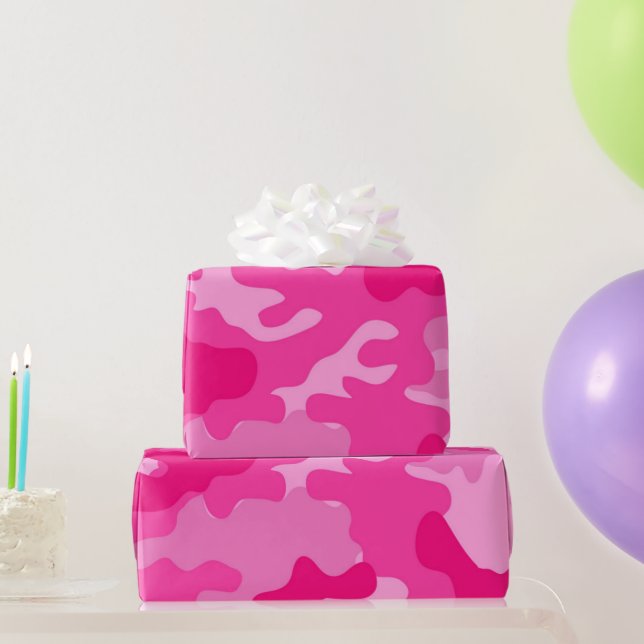 Papel De Regalo GI JANE Fiesta de camuflaje rosa militar (Regalos de fiesta)