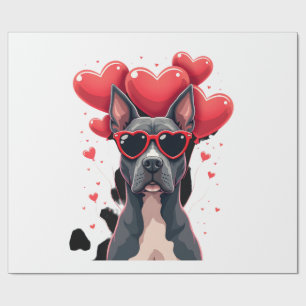Papel De Regalo Gif divertido del corazón de Pitbull del día de Sa