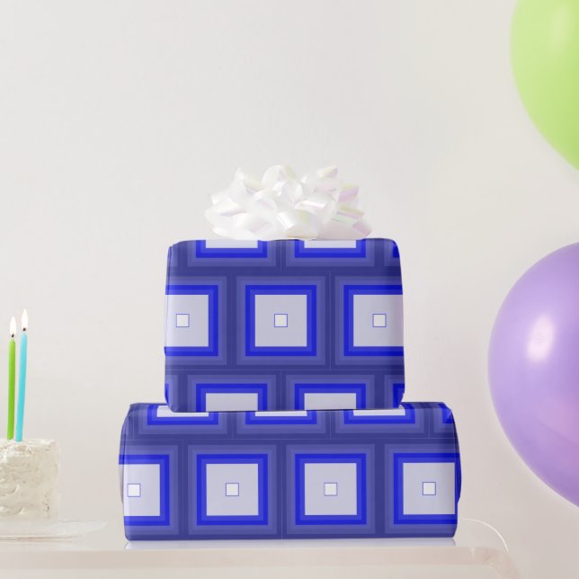 Papel De Regalo Gift wrap - Concentric Squares in Blue Tones (Regalos de fiesta)