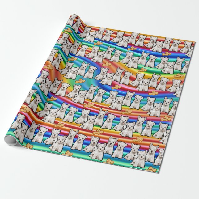 Papel De Regalo Giftwrap de arcoiris multipups (Desenrollado)
