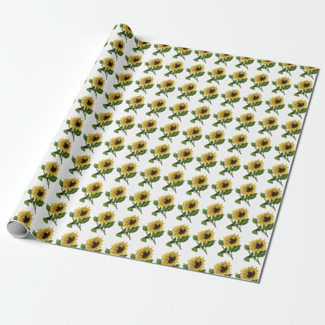 Papel De Regalo Giftwrap:  Girasoles (Desenrollado)