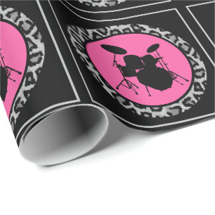 Papel De Regalo Gigante musical del kit de tambor de leopardo de r