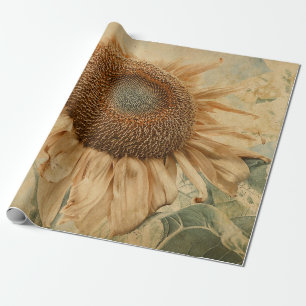Papel De Regalo Gigante Sunflower Yellow Decoupage Arte antiguo de
