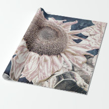 Gigante Sunflowers Vintage Gray Sepia Decoupage