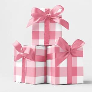Papel De Regalo Gigantesco cuadro de gingham rosa