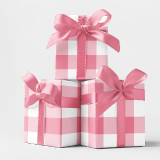 Papel De Regalo Gigantesco Cuadro de Gingham Rosa