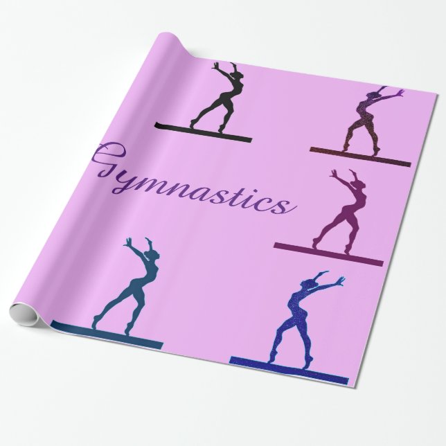 Papel De Regalo Gimnasia Balance Beam Light Purple (Desenrollado)