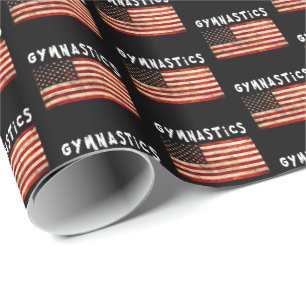 Papel De Regalo Gimnasia Grunge Bandera Estadounidense