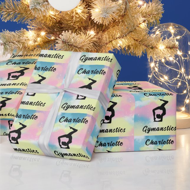 Papel De Regalo Gimnasia Pastel amarillo rosa azul personalizado (Vacaciones)