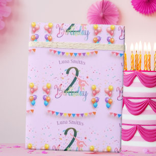 Papel De Regalo Gimnast lindo niños cumpleaños fiesta tarjeta de c