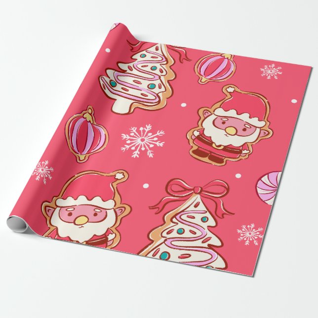 Papel De Regalo Gingerbread Christmas Treats (Desenrollado)