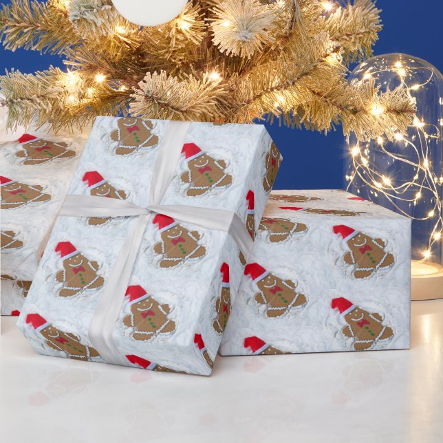 Papel De Regalo Gingerbread Cookie Snow Angel (Vacaciones)