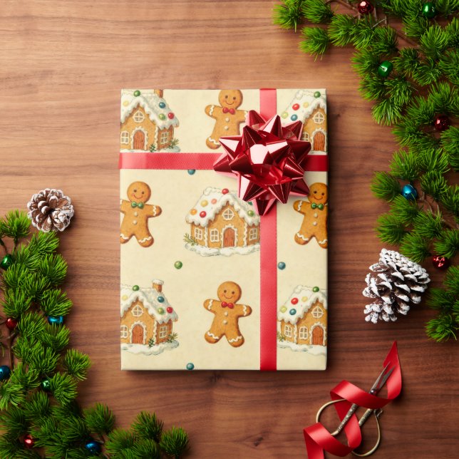 Papel De Regalo Gingerbread Men (Regalo de vacaciones)
