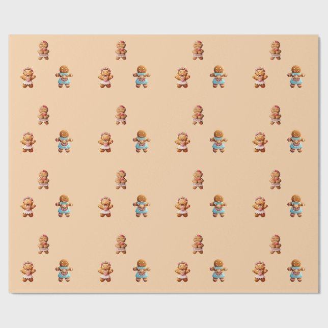 Papel De Regalo Gingerbread Mom Cute (Superficie plana)