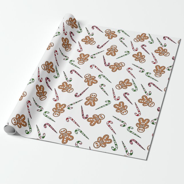 Papel De Regalo Gingerbread Skeleton Man (Desenrollado)