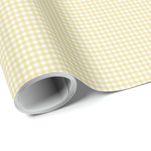 Papel De Regalo Ginggham amarillo simple lindo cheques pequeños