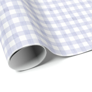Papel De Regalo Gingham Azul Acuarela