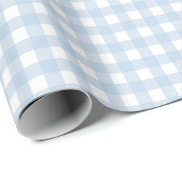 Papel De Regalo Gingham Azul y Blanco