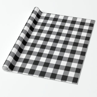 Papel De Regalo Gingham Blanco Y Negro