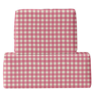 Papel De Regalo Gingham Check Cherry Red Cream