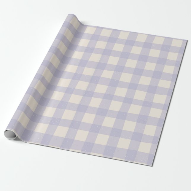 Papel De Regalo Gingham Check Pattern with White Speckles (Desenrollado)