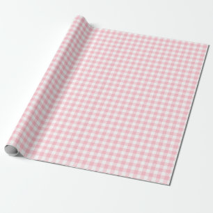 Papel De Regalo Gingham Checks rosa y blanco pequeño