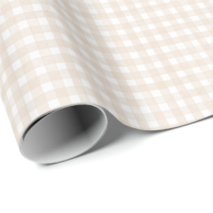 Papel De Regalo Gingham Clásico Beige