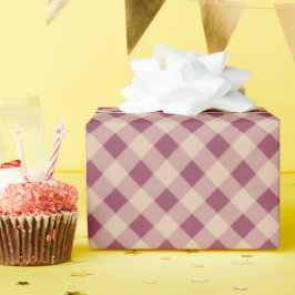 Papel De Regalo Gingham Clásico Elegante de Cuadros en Malva Suave