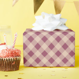 Papel De Regalo Gingham Clásico Elegante de Cuadros en Malva Suave