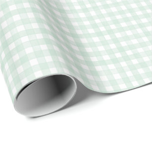 Papel De Regalo Gingham Clásico Menta