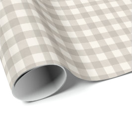 Papel De Regalo Gingham comprueba el beige neutro