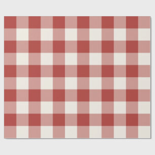 Papel De Regalo Gingham Cuadros Grandes Rojo