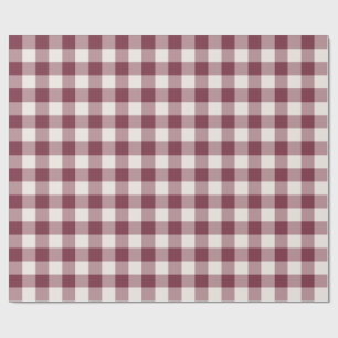 Papel De Regalo Gingham de cuadros clásico de Borgoña