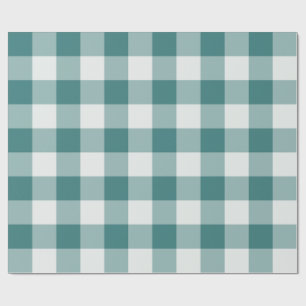 Papel De Regalo Gingham de cuadros grandes azul verdoso