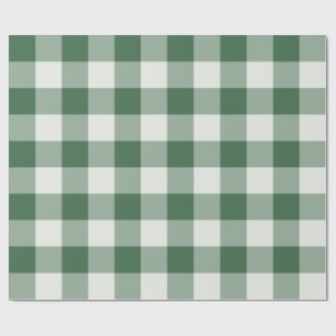 Papel De Regalo Gingham de cuadros grandes de búfalo verde bosque