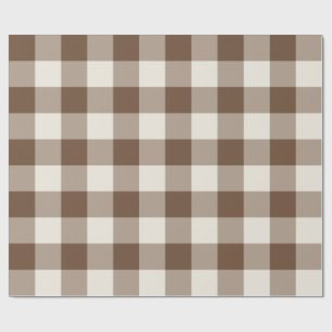 Papel De Regalo Gingham de cuadros grandes marrón
